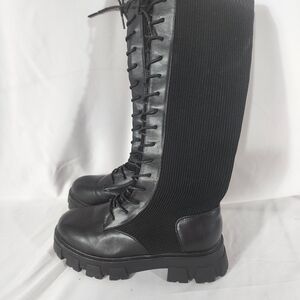 Call It Spring Black Lace-Up Combat Boots